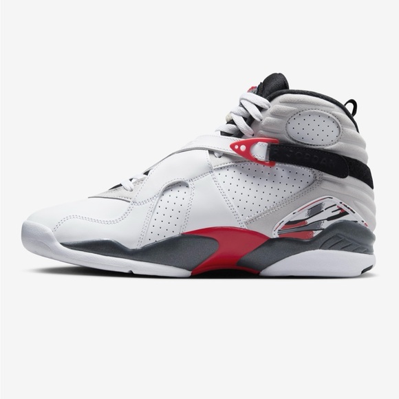 Nike Air Jordan 8 Retro White & Red Men's Sneakers Size US 9.5 EUR 43 Authentic - Picture 3 of 8